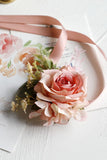 Elegant Blush Prom Wrist Corsage og menns Boutonniere for bryllupsfest