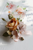 Elegant Blush Prom Wrist Corsage og menns Boutonniere for bryllupsfest