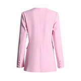 Elegant rosa 3D Flower Women's Blazer