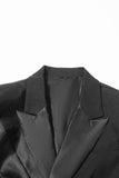 Black Peak Lapel Cut-out Kvinner Blazer