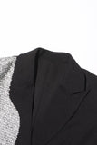 Silver Black Peak Lapel Slim Fit Kvinner Blazer