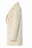 Beige Oversize Kvinner Blazer med 3D Sommerfugler