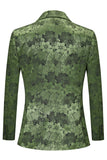 Army Green Peak jakkeslag 2-delt balldress for menn med mønster