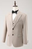 Ivory Peak Lapel Pinstripe Enkeltspent 3-delt Menns Balldresser