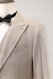 Ivory Peak Lapel Pinstripe Enkeltspent 3-delt Menns Balldresser