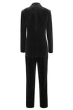 Black Polk Dots One Button 2 Piece Kvinner Dress