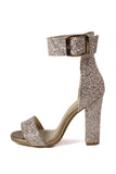 Glitter Golden Open Toe Buckle Party Sko