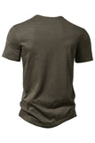 Khaki Regular Fit Crewneck Poloskjorte for menn med knapp