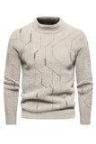 Khaki Slim Fit Pullover strikket genser for menn