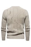 Khaki Slim Fit Pullover strikket genser for menn