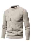 Khaki Slim Fit Pullover strikket genser for menn