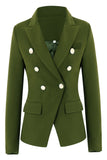 Army Green Peak Lapel Midi blazer for kvinner