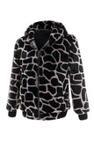 Leopard Fuskepels Zip-Up hettegenser Herre Frakk