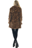 Gul leopardprint pelsfrakk for kvinner