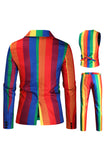 Gule Rainbow Strips Hakket jakkeslag Festdresser for menn