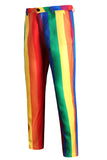 Gule Rainbow Strips Hakket jakkeslag Festdresser for menn