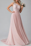 Blush A Line One Shoulder Blonder Chiffon Brudepike Kjole