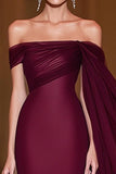 Cabernet Off the Shoulder Havfrue Tyll Lang Militær Ball Kjole