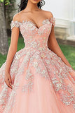 Blush Appliqued Off The Shoulder Quinceanera kjole