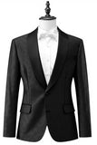 Menns Svart En Knapp Sjal Jakkeslag Jacquard Prom Blazer