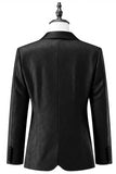 Menns Svart En Knapp Sjal Jakkeslag Jacquard Prom Blazer