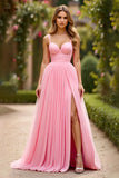 Rosa A Line Spaghetti Stropper Chiffon Ballkjole