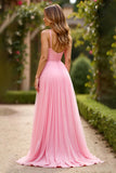 Rosa A Line Spaghetti Stropper Chiffon Ballkjole