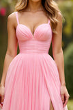 Rosa A Line Spaghetti Stropper Chiffon Ballkjole