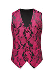 Jacquard Svart 3 Pieces Sjal Jakkeslag Menns Dresser