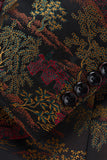 Brun Tilpasset Floral Hakket Jakkeslag Herreblazer