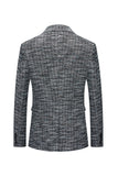 Grå Peaked Jakkeslag Enkeltspent Herre Blazer