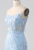 Load image into Gallery viewer, Himmelblå glitrende havfruekorsettballkjole med paljetter