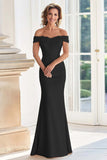 Champagne Off the Shoulder Slire Kjole til brudens mor med applikasjoner