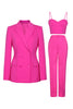 Load image into Gallery viewer, Hot Pink Peak Lapel 3 Piece Kvinner Prom Suits