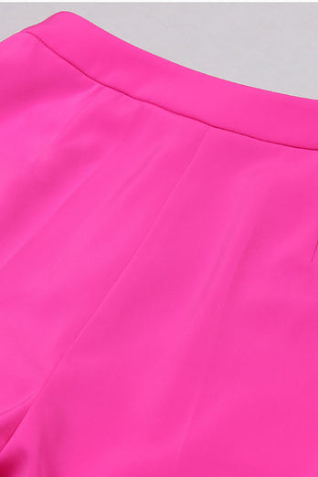 Hot Pink Peak Lapel 3 Piece Kvinner Prom Suits