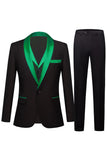 Svart og Champagne Sjal Jakkeslag 3 Piece Slim Fit Menns Balldresser