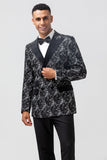 Svart Jacquard 2 Pieces Peak Lapel Dobbeltspent Menns Dresser