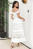 Load image into Gallery viewer, Hvit Tiered Long Boho Engagement Party kjole med blonder