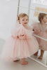 Load image into Gallery viewer, Blush Pink A Line Tylle Girl kjole med hette ermer