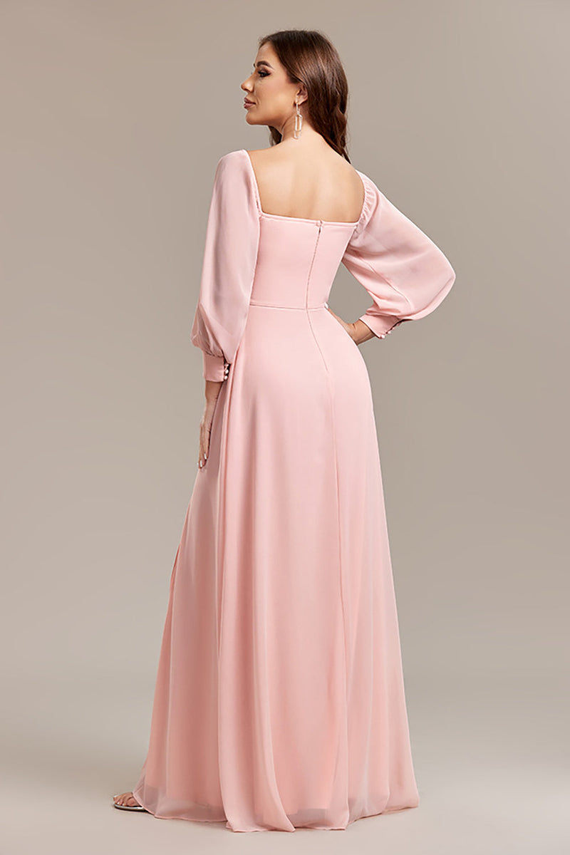 Load image into Gallery viewer, Blush A-linje av skulderen Lang formell kjole med spalt