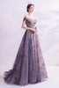 Load image into Gallery viewer, Sparkly Purple A-Line Tylle Long Prom Dress