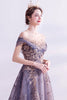 Load image into Gallery viewer, Sparkly Purple A-Line Tylle Long Prom Dress