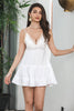 Load image into Gallery viewer, Spaghetti stropper Ruffles Little White Dress med blonder