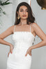 Load image into Gallery viewer, Bodycon Spaghetti stropper Små hvite kjoler med blonder