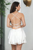 Load image into Gallery viewer, En linje spaghetti stropper snøre-up tilbake liten hvit kjole