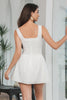 Load image into Gallery viewer, Hvit A-Line Short Graduation kjole med blonder