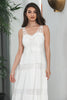Load image into Gallery viewer, Enkel te-lengde blonder hvit ermeløs Boho Beach Holiday Dress