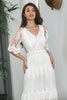 Load image into Gallery viewer, Hvit En linje Long Boho Lace Engagement Party Dress