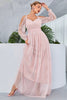 Load image into Gallery viewer, Blush Cold Shoulder Tylle Prom kjole med Polka Dots