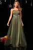 Load image into Gallery viewer, Sparkly A-Line Spaghetti stropper Army Green formell kjole